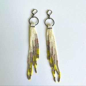 Beaded fringe earrings by Lynzee Lynx